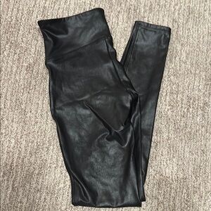 SPANX Faux Leather Black Leggings